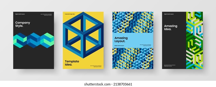 Diseño vectorial de portada de libros de moda. Colección de ilustraciones de rótulos de formas geométricas aisladas.