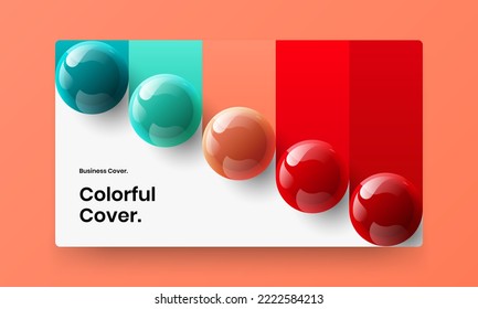 Plantilla de diseño vectorial de portada de libros de moda. Simple ilustración de afiches de bolas realistas.
