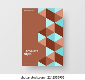 Trendy book cover vector design concept. Abstract geometric pattern front page layout.