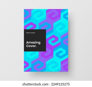 Folleto a la moda Ilustración del vector de diseño A4. Plantilla de folleto corporativa de formas geométricas frescas.