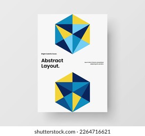 Trendy booklet A4 vector design layout. Original mosaic tiles catalog cover template.