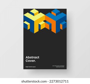 Trendy booklet design vector template. Amazing geometric shapes presentation layout.