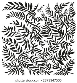 Trendy botanical art. Groovy floral doodle vector Illustration