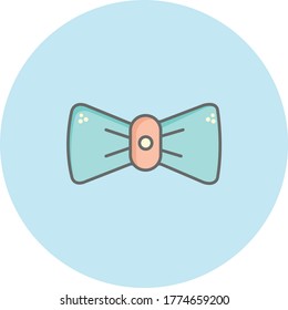 Trendy bow icon on blue background for web and mobile graphic.