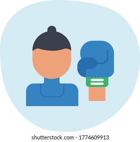 Trendy boxer icon on blue background for web and mobile graphic.