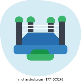 Trendy boxing ring icon on blue background for web and mobile graphic.