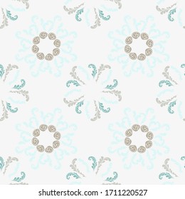 Trendy branches elegant seamless floral motif pattern, stylized flowers organic print, vector ornate background. Classic floral stylized organic seamless textile vector with flowers and twigs.