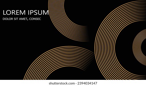 Trendy bright circle lines design. modern line gradient background. abstract glowing circle lines on dark background. Suit for poster, cover, banner, brochure, website