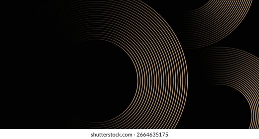 Diseño de líneas de círculo brillante de moda. fondo degradado de línea moderna. líneas de círculo brillantes abstractas sobre fondo oscuro. Traje para el cartel, cubierta, Anuncio, folleto, Sitio web
