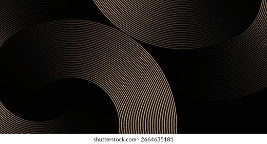 Diseño de líneas de círculo brillante de moda. fondo degradado de línea moderna. líneas de círculo brillantes abstractas sobre fondo oscuro. Traje para el cartel, cubierta, Anuncio, folleto, Sitio web
