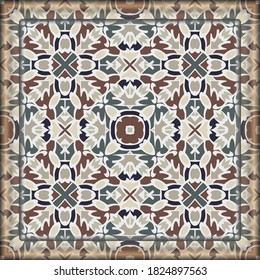 Trendy bright color pattern for decoration, paper, tiles, textiles, carpet, pillows. Home decor, interior design, cloth design. Frame.