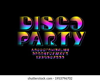 Trendy bright font, original modern alphabet, letters and numbers, vector illustration 10EPS