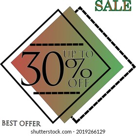 trendy bright illustration sign discount percent sale