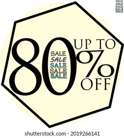 trendy bright illustration sign discount percent sale