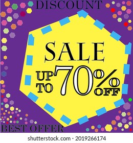 trendy bright illustration sign discount percent sale