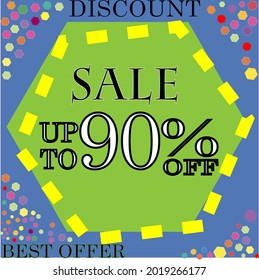 trendy bright illustration sign discount percent sale