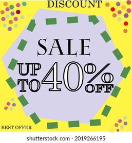 trendy bright illustration sign discount percent sale
