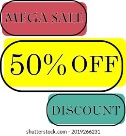 trendy bright illustration sign discount percent sale
