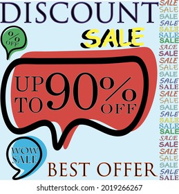 trendy bright illustration sign discount percent sale