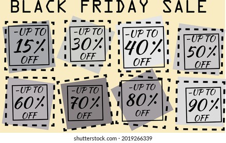 trendy bright illustration sign discount percent sale