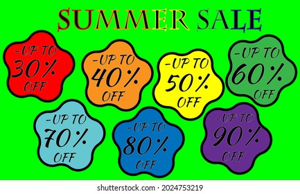 trendy bright illustration sign discount percent sale
