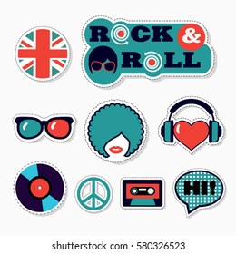 Trendy british patches, stickers and pins