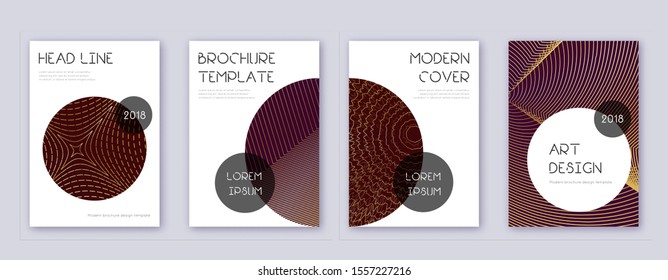 Trendy brochure design template set. 