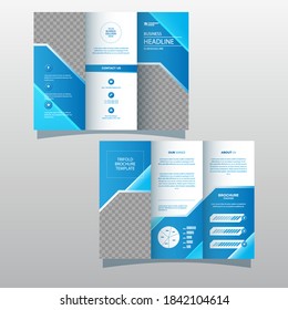 Trendy Brochure Three fold Template Design Vector