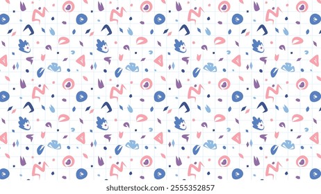 Trendy brush shapes Hand drawn pattern background designs
