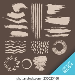 Trendy brush strokes. Vector illustration