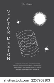 Trendy brutalism style posters with geometric shapes and black background. Simple figures and abstract graphic elements, vector poster template. Vector illustration