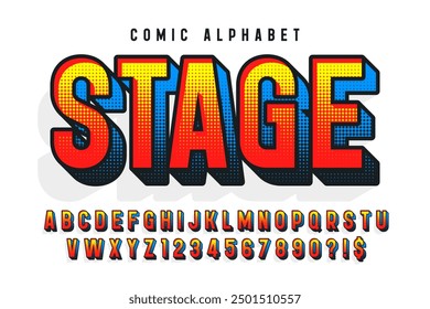 Trendy Bubble comical alphabet design, colorful, typeface. Vector illustration, decorative typeset.