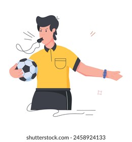 Trendy Bundle of Football Athletes Flat Illustrations 

