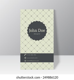 Trendy business card vector template. 