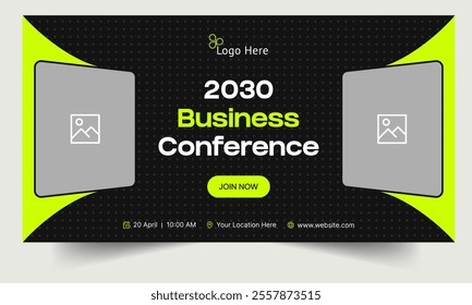 Trendy business conference webinar template banner design, business strategy seminar banner design, fully editable vector eps 10 file format