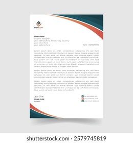 Trendy Business Letterhead Template Design
