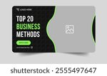 Trendy business methods video thumbnail banner design, web banner, video cover banner design, fully customizable vector eps 10 file format