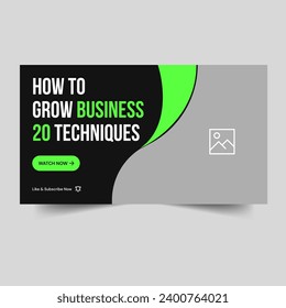 Trendy business tips video cover banner thumbnail design, business idea banner design, fully customizable vector eps 10 file format