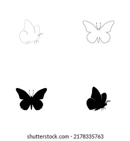 plantilla de vector de diseño de logotipo de mariposa de moda