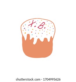 El diseño de la decoración es un pastel a la última. Antecedentes de Semana Santa. Ilustración festiva vectorial.
