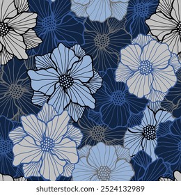 Diseño de moda de repetición de flores de camelia. Orgánico ornamento de ramo. Flor de camelia con pétalos rayados. Impresión de embalaje. Flor de jardín verano muestra sin fisuras motivo de San Valentín.