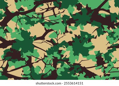 Trendy camouflage hunting pattern. Vector camouflage seamless pattern for hunting and military clothing and accessories.