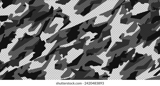 Trendy camouflage military pattern. Vector camouflage pattern for clothing design.