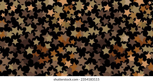 Trendy camouflage pattern with stars. Vector camouflage pattern for clothing design.