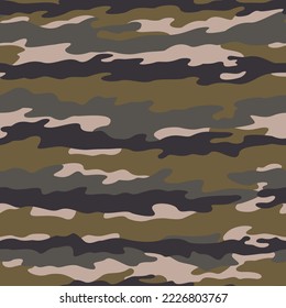 Trendy camouflage print, seamless vector army background, hunting forest pattern