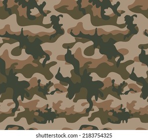 Trendy camouflage vector texture, seamless pattern disguise, ornament.