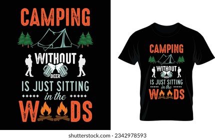 Trendy Camping T Shirt Design For The Beer Lovers