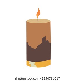 velas de moda con llama, elementos modernos para la decoración casera. aromaterapia en el hogar, decoración de hogar de higos, ilustración vectorial en estilo plano aislada en fondo blanco