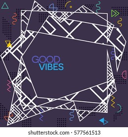 Trendy card memphis style design. Abstract geometric elements. Layout template poster, card, invitation, brochure, flyer