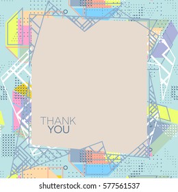 Trendy card memphis style design. Abstract geometric elements. Layout template poster, card, invitation, brochure, flyer